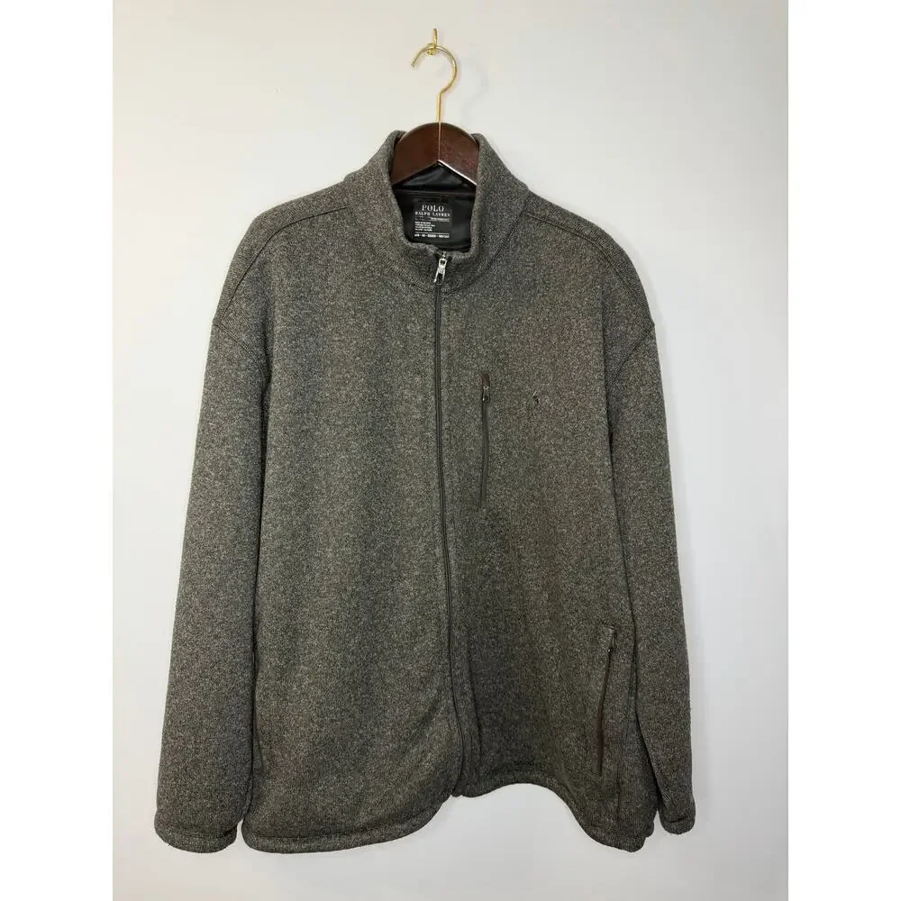 Polo Ralph Lauren Performance Fleece Mockneck Jacket Full Zip Grey Men's 4XB
